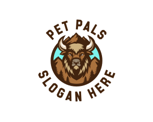 Mountain Wild Bison logo design