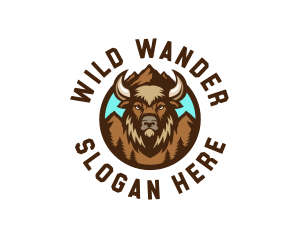 Mountain Wild Bison logo design