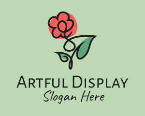 Poppy Floral Line Art logo design