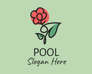 Gardening - Poppy Floral Line Art logo design