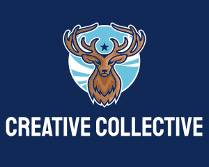 Reindeer Antlers Mascot logo design