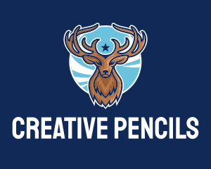 Reindeer Antlers Mascot logo design