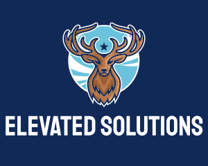 Reindeer Antlers Mascot logo design