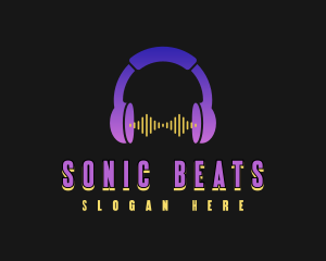 Headphones - Headphone Music Wave logo design