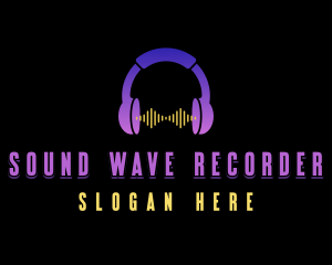 Headphone Music Wave logo design