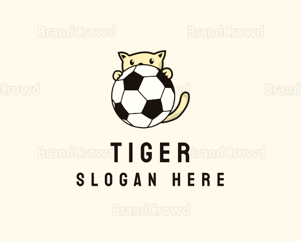 Cat Soccer Ball Logo