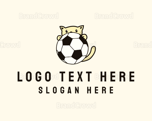 Cat Soccer Ball Logo