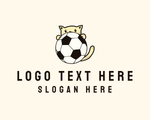 Soccer Training - Cat Soccer Ball logo design