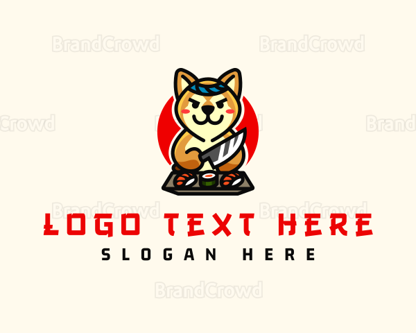 Cute Shiba Inu Sushi Logo