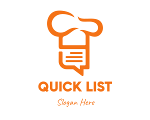 List - Chef Recipe Chat logo design