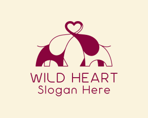 Dating App Elephant Heart logo design