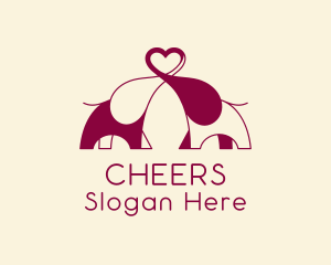 Circus - Dating App Elephant Heart logo design