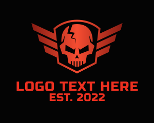 Shield - Aviation Skull Shield logo design