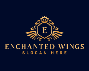 Luxury Wing Crown logo design