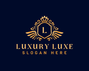 Luxury Wing Crown logo design