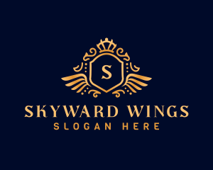 Luxury Wing Crown logo design