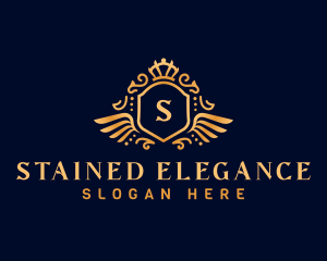 Luxury Wing Crown logo design