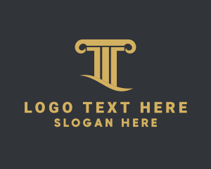 Lintel - Column Structure Letter T logo design