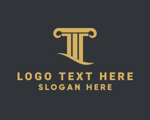 Pillar - Column Structure Letter T logo design