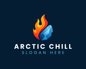 Ice - Gradient Fire Ice logo design