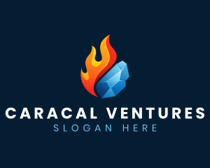 Gradient Fire Ice logo design