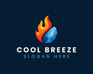 Refrigeration - Gradient Fire Ice logo design