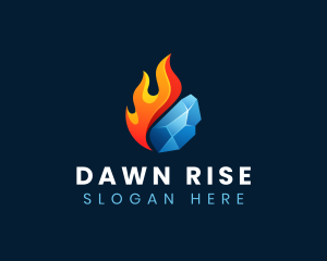 Gradient Fire Ice logo design