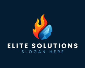 Gradient Fire Ice logo design