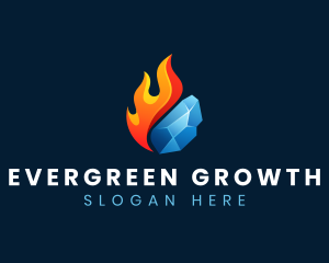 Gradient Fire Ice logo design