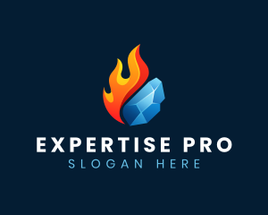 Gradient Fire Ice logo design