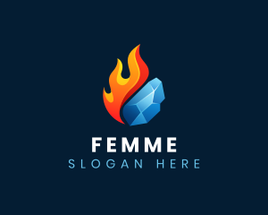 Gradient Fire Ice logo design