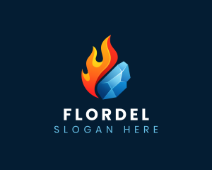 Gradient Fire Ice logo design