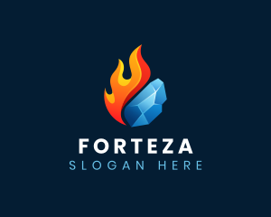 Gradient Fire Ice logo design