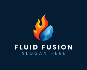 Gradient Fire Ice logo design