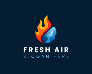 Gradient Fire Ice logo design