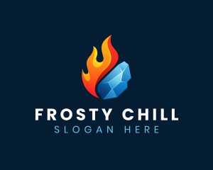 Ice - Gradient Fire Ice logo design