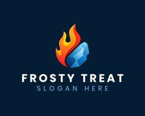 Gradient Fire Ice logo design