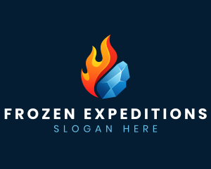 Gradient Fire Ice logo design