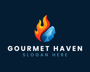 Gradient Fire Ice logo design