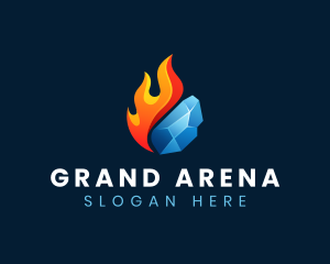 Gradient Fire Ice logo design