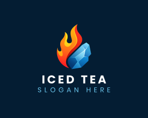 Gradient Fire Ice logo design