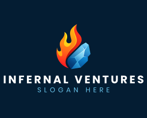 Gradient Fire Ice logo design