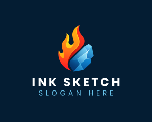 Gradient Fire Ice logo design