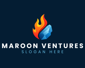 Gradient Fire Ice logo design