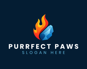 Gradient Fire Ice logo design