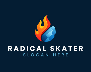 Gradient Fire Ice logo design