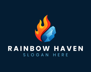 Gradient Fire Ice logo design