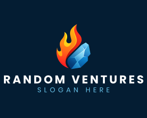 Gradient Fire Ice logo design