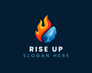 Gradient Fire Ice logo design