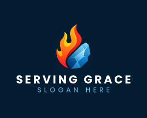 Gradient Fire Ice logo design